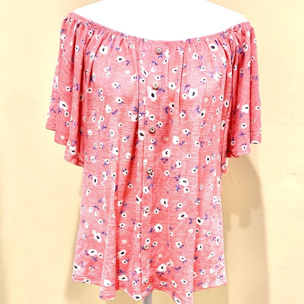 Democracy off the shoulder floral top M - Picture 2 of 9